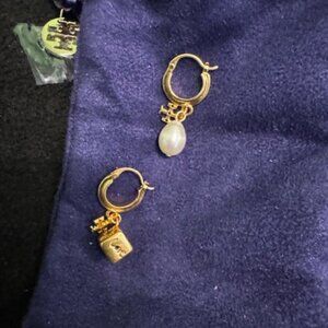 Tory Burch 18kl Gold Plated and Pearl Drop Earrings